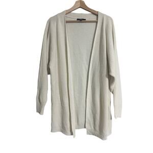 Lulu's Cream Mid Length Open Front Cardigan Small